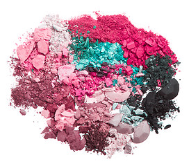 Image showing set of multicolor crushed eyeshadows