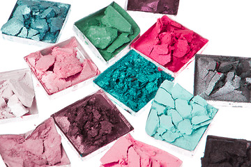 Image showing multicolored crushed eyeshadows