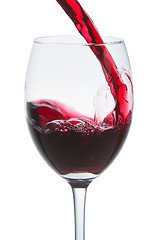 Image showing red wine glass