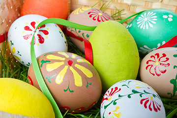 Image showing painted easter eggs