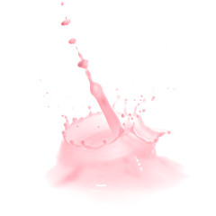 Image showing strawberry milk splash