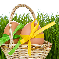 Image showing basket with easter eggs