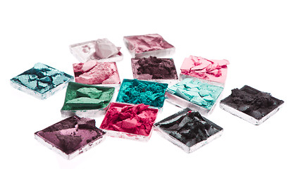 Image showing multicolored crushed eyeshadows