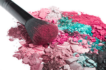 Image showing set of multicolor crushed eyeshadows