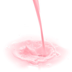 Image showing strawberry milk splash