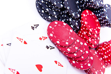 Image showing playing cards and poker chips