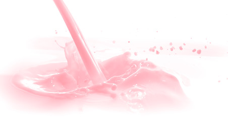 Image showing strawberry milk splash