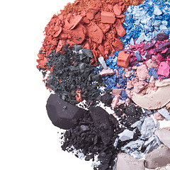 Image showing set of multicolor crushed eyeshadows