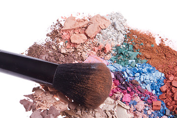 Image showing set of multicolor crushed eyeshadows