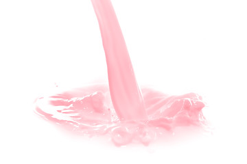 Image showing strawberry milk splash