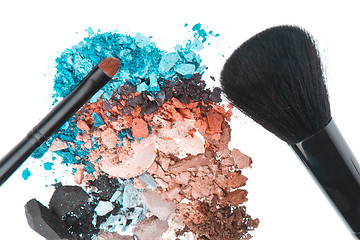 Image showing set of multicolor crushed eyeshadows