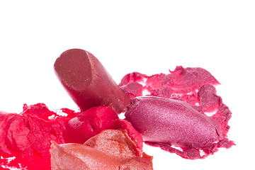 Image showing crushed lipsticks