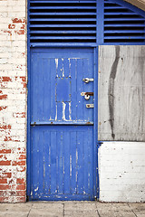 Image showing old blue door