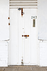 Image showing old white door