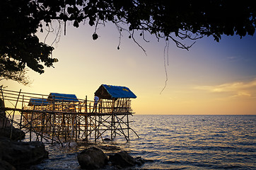 Image showing Beach Nipa Huts