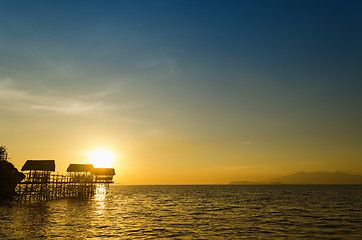 Image showing Beach Nipa Huts