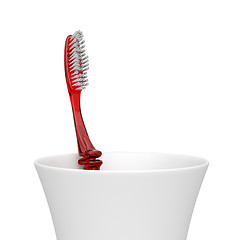 Image showing Red toothbrush