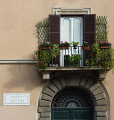 Image showing Balcony, Piazza Navona, Rome
