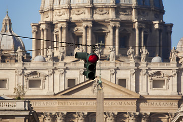 Image showing Red light at St Peters