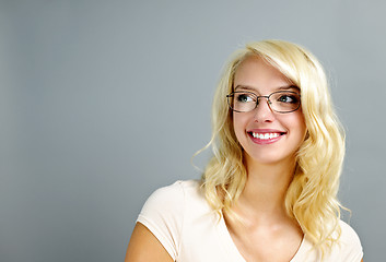 Image showing Smiling woman wearing glasses