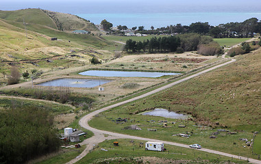 Image showing sewage treatment ponds