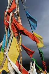 Image showing Prayer flags in Tibet