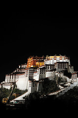 Image showing Night scenes of Potala Palace in Tibet