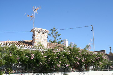 Image showing Roof with beautiful chimney