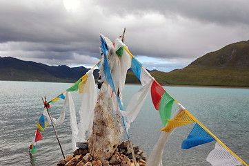 Image showing Prayer flags in Tibet