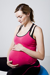 Image showing Pregnant woman relaxing