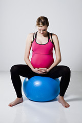 Image showing Pregnant woman relaxing