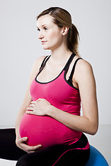 Image showing Pregnant woman relaxing