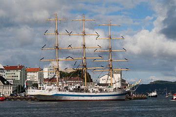 Image showing Sailing ships docked