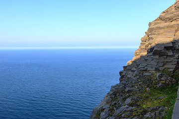 Image showing Rocky coast at sea