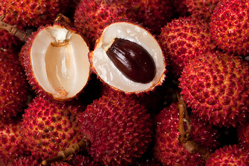 Image showing Pile of lychees