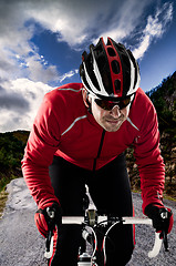 Image showing Cyclist on the road