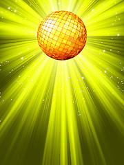 Image showing Sparkling yelloe green disco gold ball. EPS 8