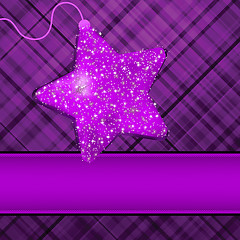 Image showing Christmas stars on purple background. EPS 8