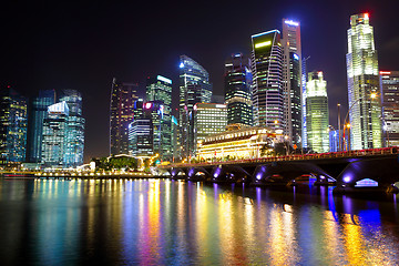 Image showing Singapore cityscape at night