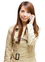 Image showing asian woman on mobile phone call