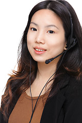 Image showing asian woman with headset