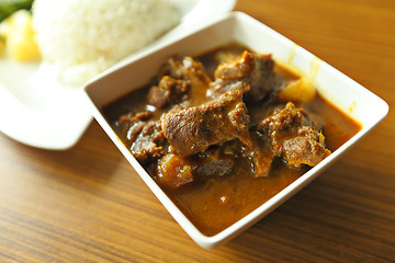 Image showing Meat curry with rice