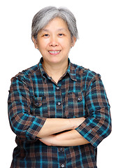 Image showing mature asian woman smile