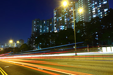 Image showing futuristic urban city night traffic