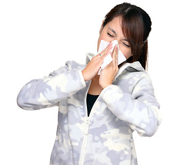 Image showing sneezing woman