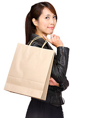 Image showing woman with shopping paper bag