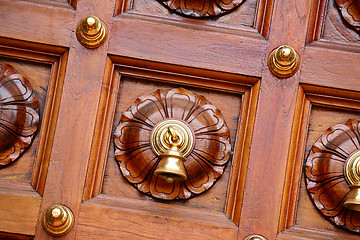 Image showing temple door bells in india temple