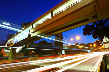 Image showing urban city with car light