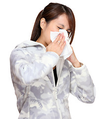 Image showing sneezing woman