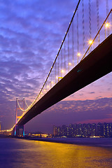 Image showing Tsing Ma Bridge at Hongkong